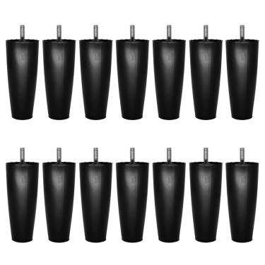 Imagem de Pé Para Cama Box Com Rosca Kit Com 14 12cm R-115 Preto A12 - D'rossi