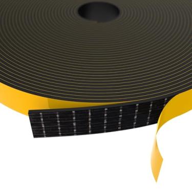 Imagem de Faixa de vedação de porta de decapagem climática, fita de espuma autoadesiva, tira de vedação contra clima, para vedação de lacuna, 1,27 cm x 1,27 cm x 80 cm, preta