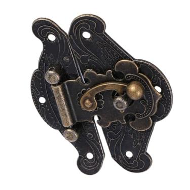 Imagem de YOUTHINK Placa de Caixa de Joias de Liga de Zinco Com Trava Decorativa de Ferrolho Antigo, Inclui 6 Parafusos, Ideal para Caixas de Madeira Vintage e de Ferramentas (Minni28*23mm)