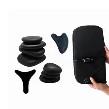 Imagem de Kit 7 Pedras Quentes Vulcânicas Corporal + Bolsa Térmica (127V)