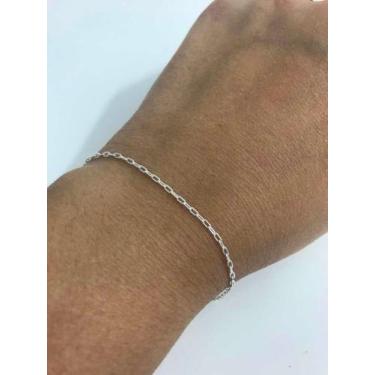 Imagem de Pulseira Bloco Fina Prata 925 18 Cm - Lojas La&Ny , Prata, 18 cm