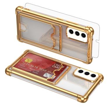 Imagem de Asuwish Capa para celular Samsung Galaxy S23 Plus S23+ 5G com protetor de tela de vidro temperado e suporte de cartão rígido híbrido acessórios S23plus 23S + S 23 23+ SM-S916U 16.8 cm feminino