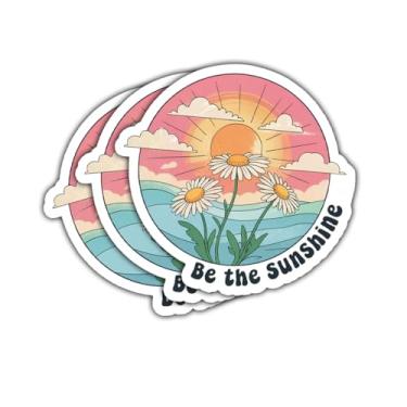 Imagem de 3 peças Be The Sunshine Pretty Daisies Boho Chic Cute Sticker Funny Uplifting Sunflower Gift for Be The Sunshine Adesivos Margarida Flor Nascer do Sol Decalque de Carro para Laptop Garrafa Notebook