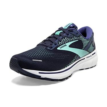 Imagem de Brooks Tênis de corrida feminino Ghost 14 Neutral, Pavão/Yucca/Azul-marinho, 39