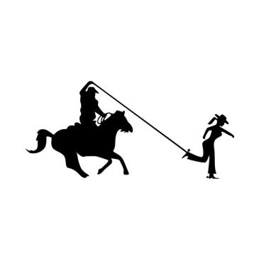 Imagem de Adesivo Cavalo Cowboy Laço Mulher Casal Country Sertanejo Preto