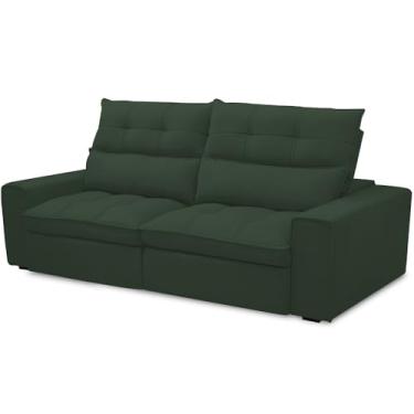 Imagem de Sofá Retrátil Reclinável Para Sala de Estar Living 230cm Dimas F04 Veludo Verde - Lyam Decor