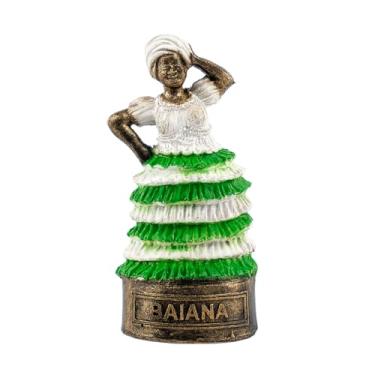 Imagem de Esculturas Orixás Baianas 10cm - Branca e Verde Envelhecida Estilo Vintage