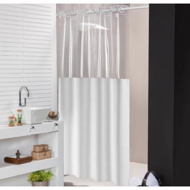 Imagem de Cortina para Box de Banheiro Impermeável com Ilhós (Branco)