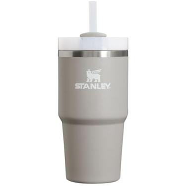 Imagem de Stanley Copo Quencher H2.0 com canudo 590 ml | Tampa Flowstate de 3 posições | Suporte de copo compatível para viagens | Copo de aço inoxidável isolado | Livre de BPA | Cinza