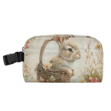 Imagem de TSENQUE Lancheira floral personalizada com cesta de coelho para mulheres, meninas, lancheira masculina e infantil, lancheira para trabalho, bolsa térmica para escola