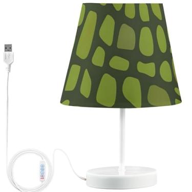 Imagem de TSENQUE Candeeiro de mesa de cabeceira personalizado com estampa de pele de crocodilo lâmpadas de cabeceira LED para mesas noturnas, recarregável por USB, lâmpada quente para quarto de crianças