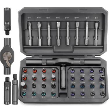 Imagem de Doaho Conjunto de chaves de fenda de catraca magnética 42 em 1, kit de chave de fenda profissional com alça catraca destacável, ferramenta manual de precisão para conserto de eletrônicos, bicicletas