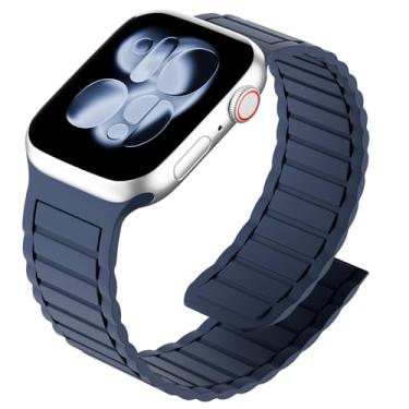Imagem de Arctime Pulseira magnética de silicone compatível com Apple Watch de 38 mm, 40 mm, 41 mm, 42 mm, 44 mm, 45 mm, 46 mm e 49 mm, pulseira esportiva para iWatch Ultra 3, 2, 1, séries 11, 10, 9, SE, 8, 7