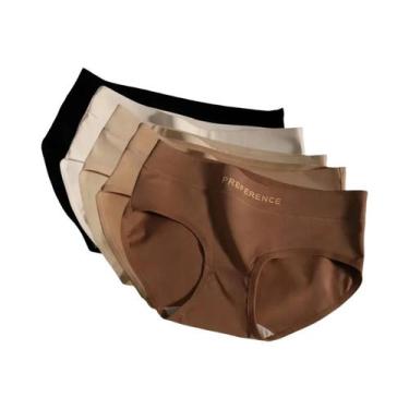 Imagem de Calcinhas De Algodão plus Size Femininas 5 Peças/Conjunto Cintura Médi