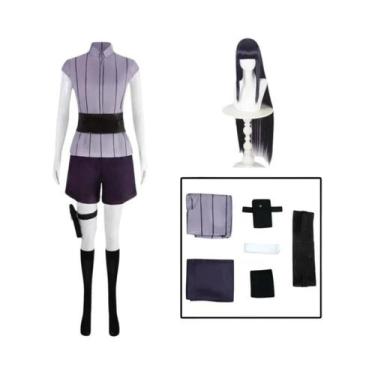 Imagem de Peruca Roxa Longa Para Fantasia Feminina, Traje De Ninja Hyuga Hinata 