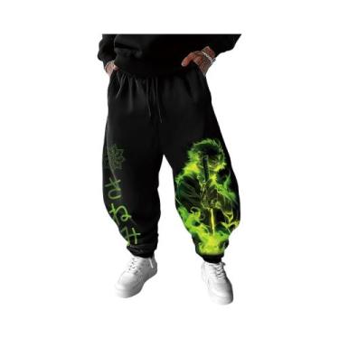 Imagem de Calças De Moletom Masculinas Demon Slayer Anime Estampa De Desenho Jap