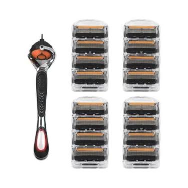 Imagem de Aparelho De Barbear Manual Masculino De Aço Inoxidável Com 5 Camadas, 