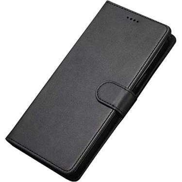 Imagem de CYSUE Capa de telefone com suporte fólio, para Apple iPhone 14 Pro Max Case 2022 fivela magnética carteira de couro [porta-cartão] (Cor: Preto)