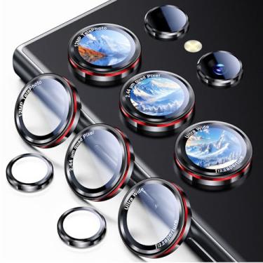 Imagem de Uyiton Protetor de lente para câmera Samsung-Galaxy S24-Ultra: [compatível com capas] [Não é fácil de quebrar] [Ultrafina] Vidro temperado de grau militar com cobertura de tela de câmera traseira de