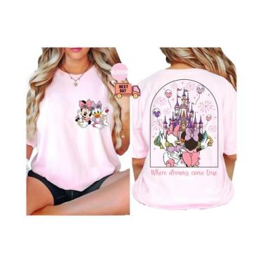 Imagem de Camiseta Feminina De Verão De Algodão Puro Com Manga Curta E Estampa D