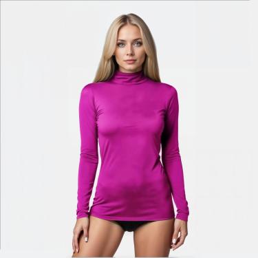 Imagem de Camiseta Térmica Proteção UV Feminina Gola Alta Manga Longa Cor:;Tamanho:PP;Gênero:Feminino-Feminino