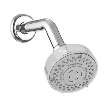 Imagem de Ducha Chuveiro Aquecedor Solar Gás Flatt 5 Jatos Articulado - Alpha Hi