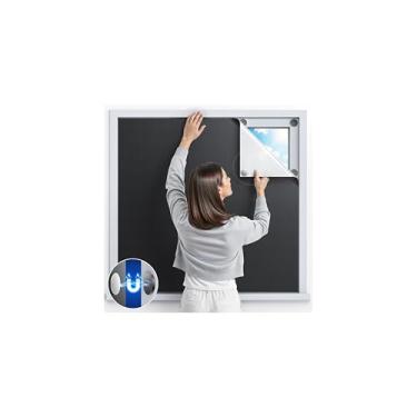Imagem de Capa de janela blackout magnética com ímãs fortes – Cortinas blackout portáteis de 106,7 cm x 147,3 cm para quarto, persianas blackout sem perfuração e persianas pretas temporárias para filme, trailer