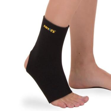 Imagem de Tornozeleira Ortopédica Longa Em Neoprene Bilateral Preto - Artipé, P