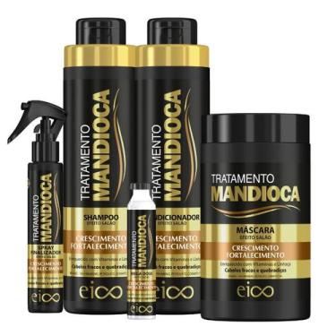 Imagem de Eico Mandioca Shampoo 800ml e Condicionador 750ml + Máscara Hidratação