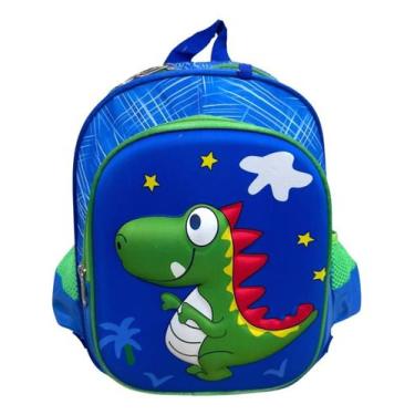 Imagem de Mochila infantil de costas dinossauro sereia pra escola creche passeio