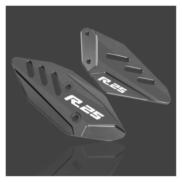Imagem de Anti-derrapante Para YZF-R3 YZF-R25 yzf r3 r25 r3 r25 apoio para os pés pedal dianteiro asa suporte placas de calcanhar protetor(Gray 25)