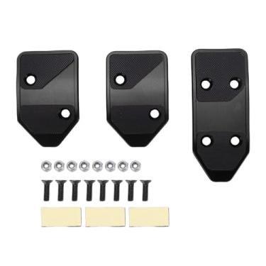 Imagem de Luocute 3 Peças de Almofadas de Pedal de Alumínio, Capas de Pedal do Acelerador de Embreagem de Freio de Carro Com Inserção de Borracha Antiderrapante, Com Design Antiderrapante, para (Preta)