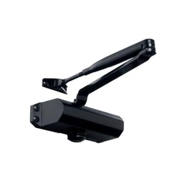 Imagem de Mola Hidráulica Aérea Automática MA-200/3 com Braço e Parada, Preta, para Portas até 95cm, Madeira Ferro Alumínio