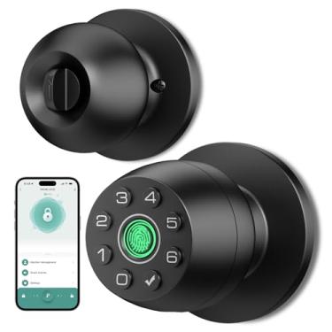 Imagem de HEI LIANG Maçaneta digital inteligente, impressão digital inteligente com fechadura de porta de teclado, controle de aplicativo, adequado para quarto, sala de armazenamento, escritório de apartamento