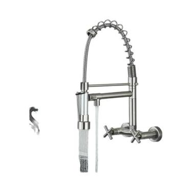 Imagem de Torneira De Cozinha De Alta Pressão Cromada Montada Na Parede Com Mist