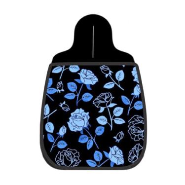 Imagem de Lixeira De Carro Organizador Lixinhocar Rosas Azuis Fundo Preto