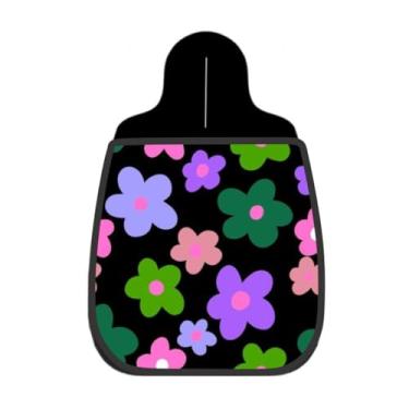 Imagem de Lixeira De Carro Organizador Lixinhocar Flores Coloridas Fundo Preto