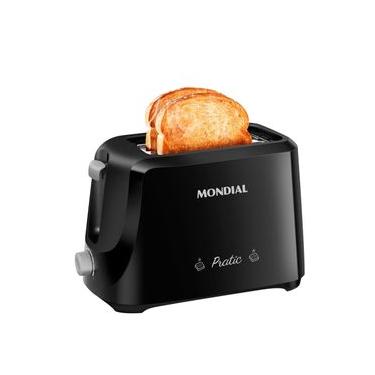 Imagem de Torradeira Mondial Pratic T-18 com 6 Níveis de Tostagem – Preta/Prata Preto / 110