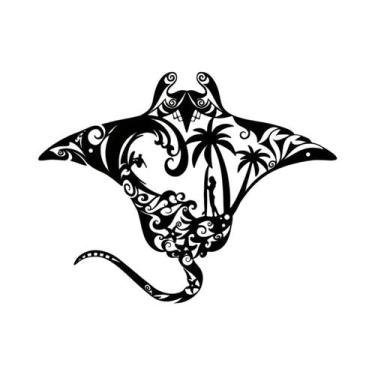 Imagem de Arte De Parede Em Metal Com Tema De Praia, Raia Manta, Ondas De Pranch