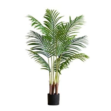 Imagem de SLGGPJBU Plantas falsas planta artificial palmeira artificial simulação planta verde interior grande planta verde sala de estar quarto vaso ornamento plantas artificiais interior exterior, 120 cm