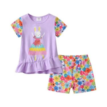 Imagem de Conjunto De Roupas De Verão Para Meninas Com Manga Curta, Estampa De C