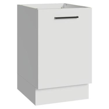 Imagem de Balcão de Cozinha 50cm 1 Porta (Sem Tampo) Branco Agata Madesa, Branco