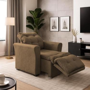 Imagem de Poltrona Cadeira Papai Mamãe Idoso Reclinável E Retrátil Bellagio Capuccino