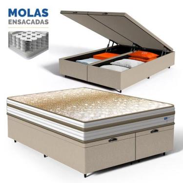 Imagem de Cama Box Baú com Colchão de Molas Ensacadas Double Face Pillow Euro Al