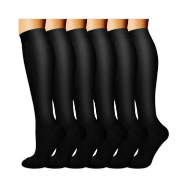 Imagem de Meias De Compressão Pretas De Cobre Para Mulheres E Homens 15-20mmHg G