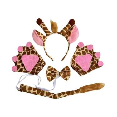 Imagem de Conjunto De Fantasia De Girafa Para Halloween: Tiara, Gravata, Saia, L