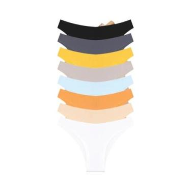 Imagem de Conjunto De 8 Calcinhas Sem Costura De Seda Gelada De Cintura Baixa, R