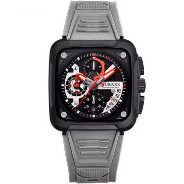 Imagem de Relógio De Pulso Masculino Casual Pulseira De Silicone Impermeavel 3atm Cinza