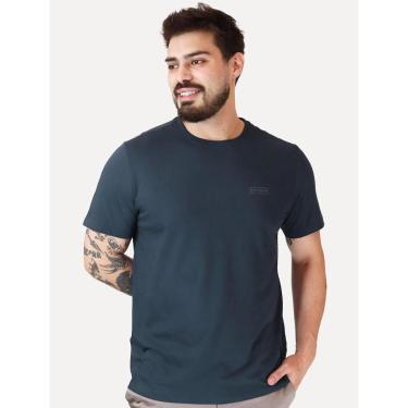 Imagem de Camiseta Dudalina Masculina Regular Badge Logo Azul Marinho-Masculino