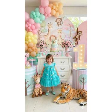 Imagem de Vestido Vila Lele Jardim das Borboletas para Bebê Verde Tiffany - Tama